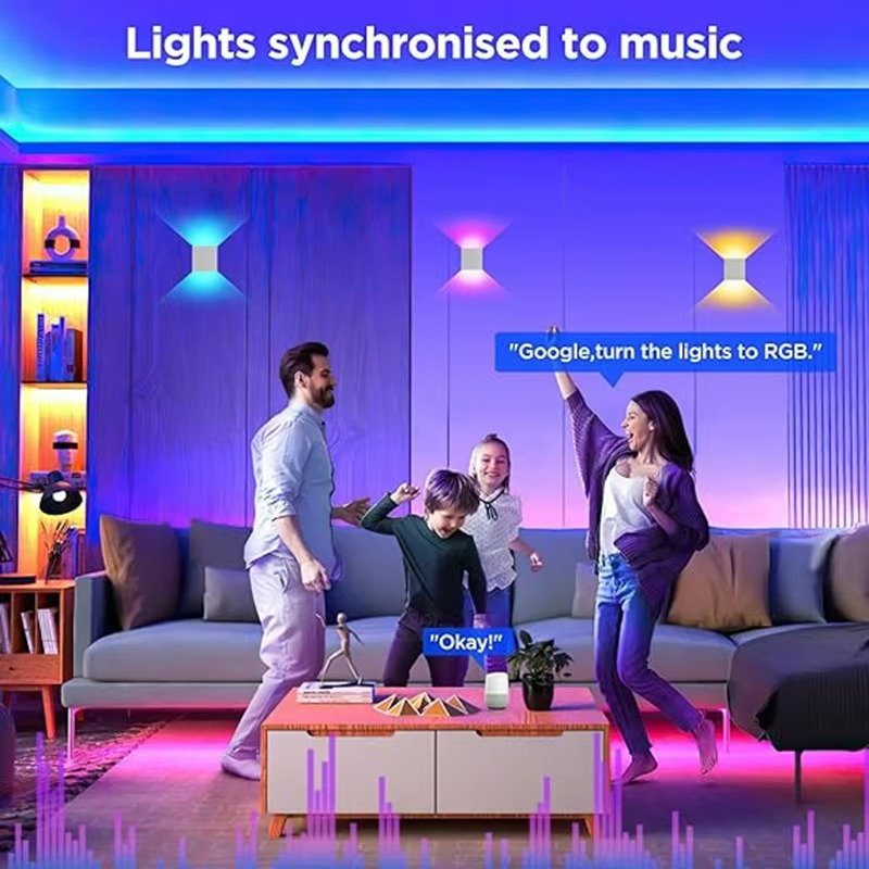 Home Decor Free App - Tuya Zigbee3.0/WiFi Smart RGB Wall Lamp,