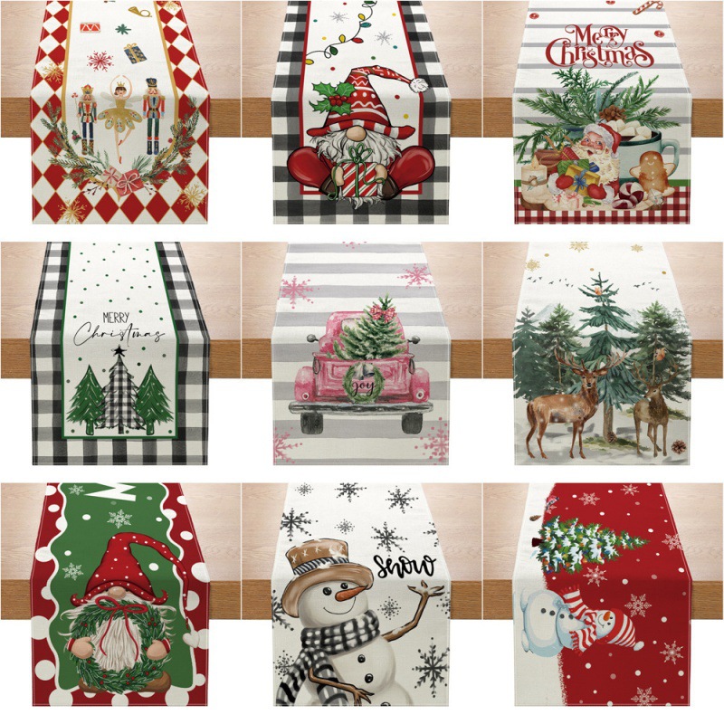 Linen Table Runner - Christmas Table Runner New Xmas Decor