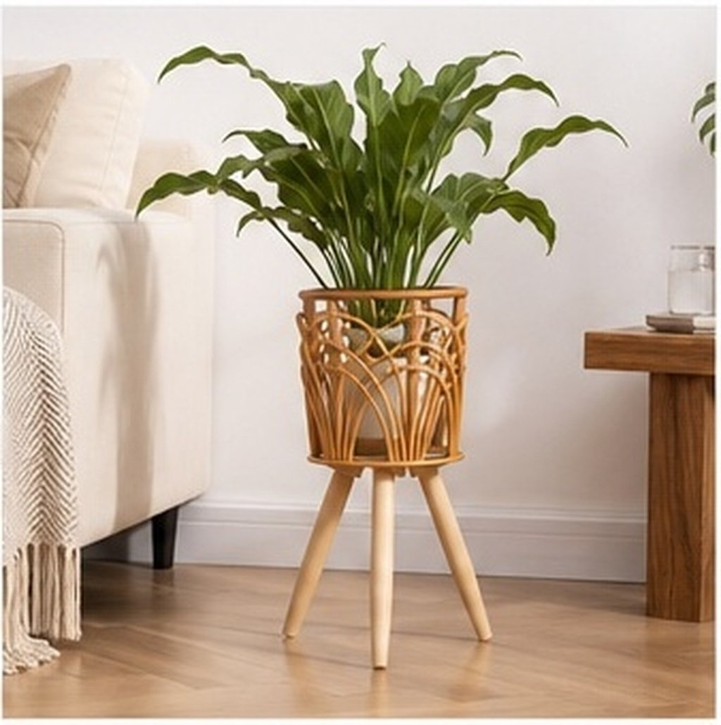 Wood Rattan Planter Basket Sta - Rattan Plant Basket review and price