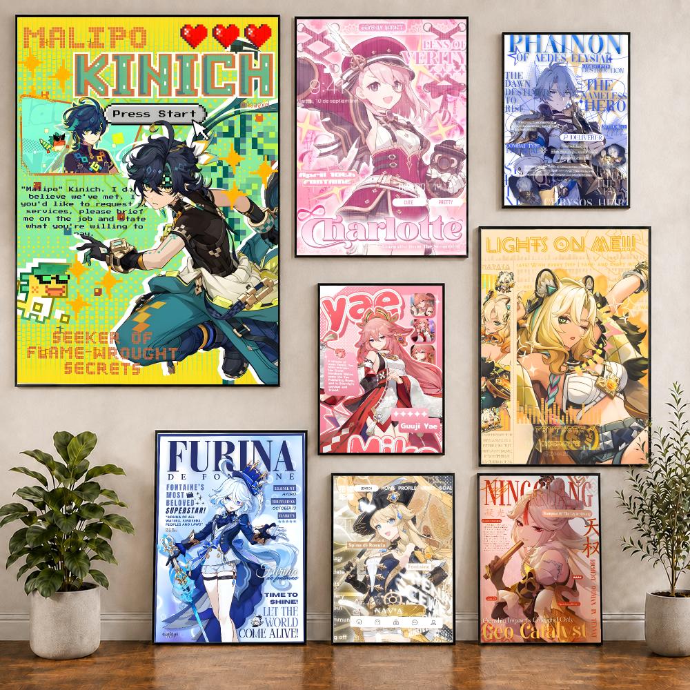 genshin magazine style Poster  - Home Decor Magazine review and price